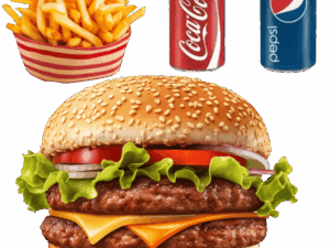 Double Cheeseburger Fries Drink (1 Pound Of Beef On A Jumbo Bun)