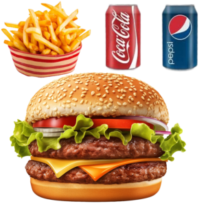 Double Cheeseburger Fries Drink (1 Pound Of Beef On A Jumbo Bun)