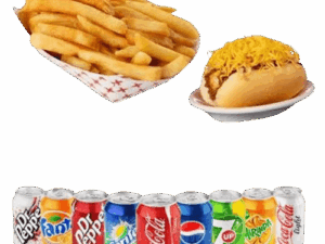 Coney Cheese Hot Dog Fries And Drink