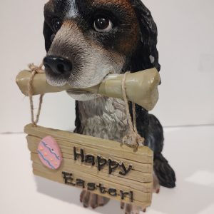 Welcome sign bone Dog figurine