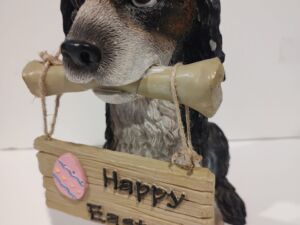 Welcome sign bone Dog figurine