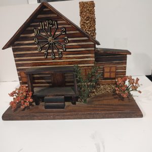 Hand Crafted Wooden Cabin Clock