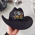 250th Anniversary American Flag & Eagle Embroidered Cowboy Hat 4
