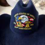 250th Anniversary American Flag & Eagle Embroidered Cowboy Hat 7