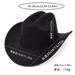 250th Anniversary American Flag & Eagle Embroidered Cowboy Hat deminsions