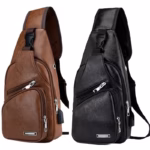 Faux Leather Sling Chest Bag3