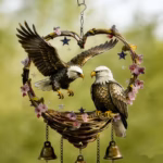 Large Eagle patterned Wind Chime Set with Bells 7