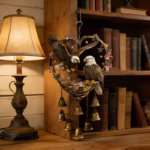 Large Eagle patterned Wind Chime Set with Bells 8