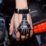 Stylish Punk Studded Skull Bracelet 4